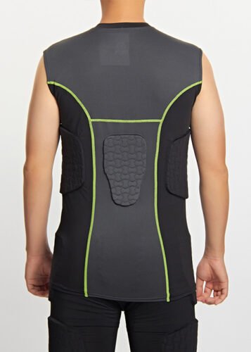 Protective Padded Men Compression Black Padded Tank Top Vest