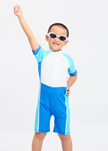 Quick Drying Shortsleeve Boys One-piece Swimsuit Kids Swimwear Wholesale